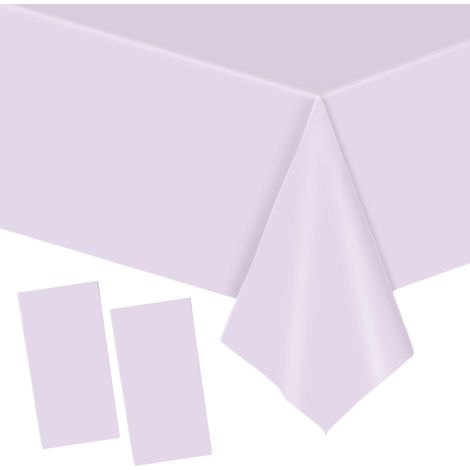 2 pièces Grand 137 274cm Violet Clair Nappes Jetable,Rectangulaire Imperméables Nappe Plastique Décoration de Table pour Anniversaire de Enfants,Fêtes,Mariages,Pique-niques,Halloween,Noël (1/5)