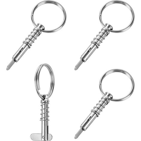 4pcs Goupilles à Dégagement Rapide, Goupilles à Dégagement Rapide 1/4 Bimini Bateau avec Came Chute et Ressort Quincaillerie Marine en Acier Inoxydable pour Accessoires Bateau (Argent) (1/5)