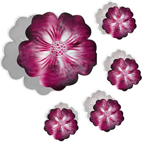 Moule En Silicone Pour Résine - Moule Grand Plateau Fleuri 34,5 Cm Et 4 Petits Moules Sous-Verres Fleurs 12 Cm - Lot De 5 Pièces (1/5)