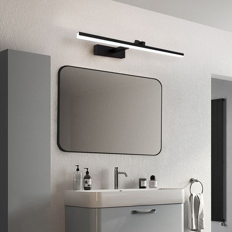 Led Spiegelleuchte Badezimmer Spiegelleuchte 6500K Schwarz Badezimmerlampe Spiegellampe Schminklicht Badezimmerschrank Spiegelleuchten, 60cm (1/5)