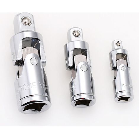 RHG Douilles universelles à impact 3 pièces, entraînement 1/4, 3/8 et 1/2, acier CR-V, robustes et durables pour les fixations difficiles d'accès
