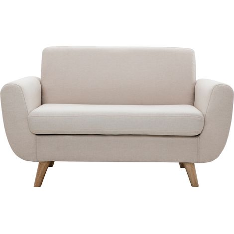Divano scandinavo 2 posti beige e massello di hevea PURE