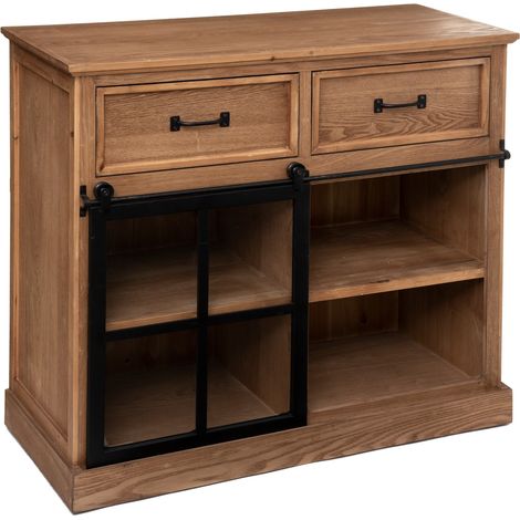 Credenza a 1 anta danik in legno naturale 94x95cm - Atmosphera créateur d'intérieur (1/5)