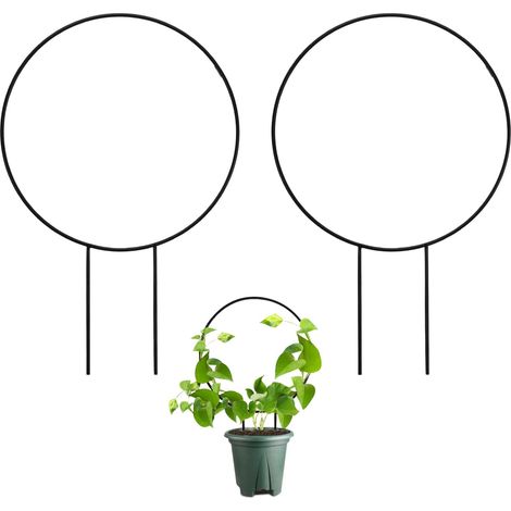 Lot de 2 petits treillis pour plantes grimpantes en pot, 34,8 cm, treillis de plantes d'intérieur et d'extérieur, support empilable (1/5)