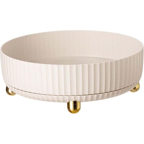 1PC rotatif porte-épices assaisonnement support organisateur plateau tournant rond épices bouteilles étagère cuisine plateau blanc