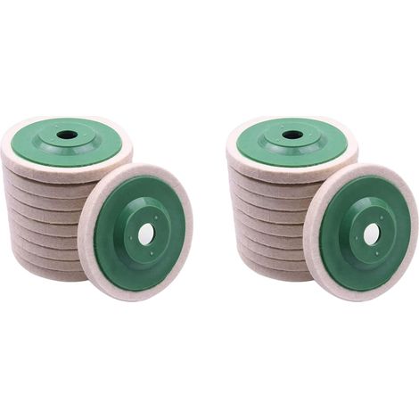 20 Pièces Roues de Polissage Rondes de Polissage de Laine de 100 mm 4 Pouces Plaquettes de Polisseur pour Outils de Polissage Du Métal Ironandaluminum de Cuivre (1/5)