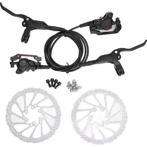 Ensemble de freins à disque hydrauliques 4 pistons pour vélo électrique, avant et arrière, 2 pièces, kit de modification à pression d'huile (1/5)