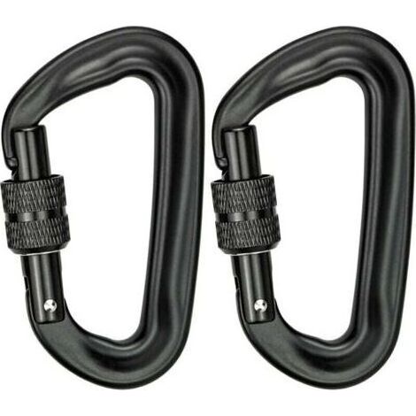 Mousqueton - Aluminium 7075 - Charge De Rupture 12 KN - Pour Hamac Balançoire Yoga Camping - 2 Pièces (1/4)