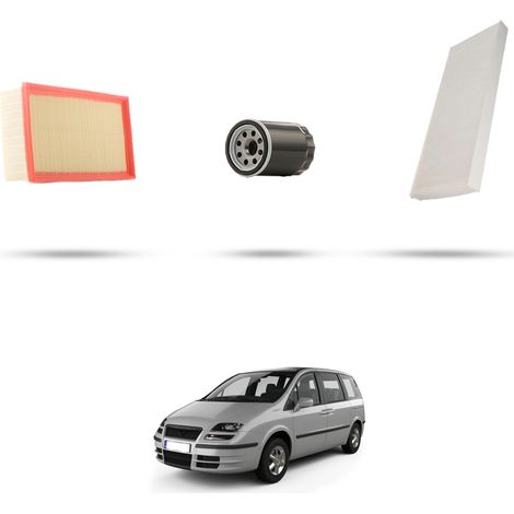 Kit tagliando 3 filtri compatibile con Fiat Ulysse II 2.0 16v 100kw dal 2006 al 2011