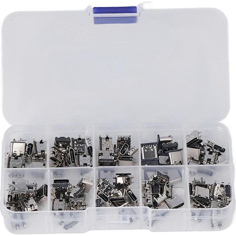 100-teiliges Sortiment an USB-Typ-C-Buchsensteckern zum Löten, Reparatur und Austausch – Adapter-Sortiment (1/4)