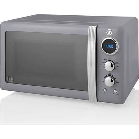 Swan Retro Grey 800W Digital Microwave (1/8)
