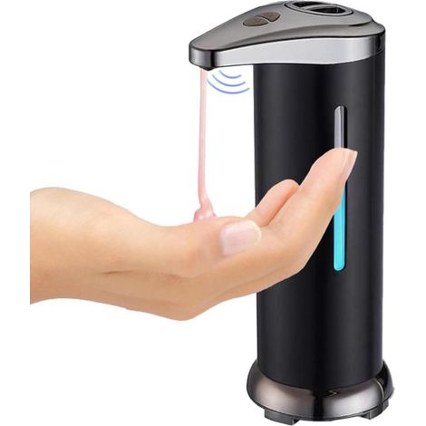 Seifenspender – Automatische Pumpe – Kontaktloses Händewaschen – Batteriebetrieben – 20 cm hoch – Schwarz (1/5)