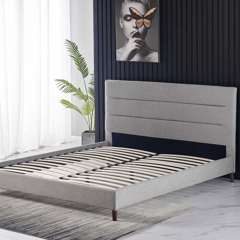 Lit double Zulema 140x200 - gris (1/3)