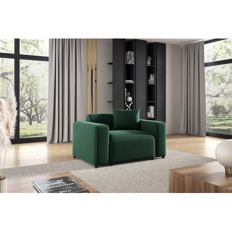 Sessel Designersessel MEGAN in Stoff Salvador Dunkelgrün (1/3)