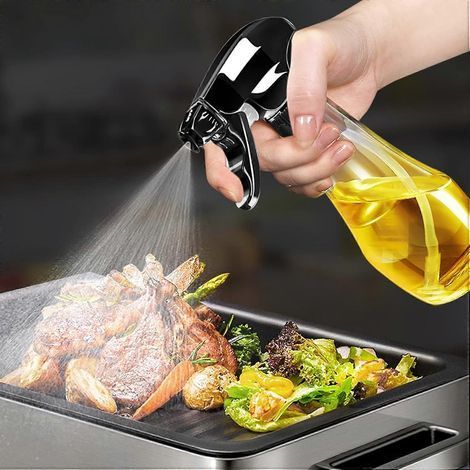 - Flacon pulvérisateur d'huile noir, flacon pulvérisateur d'huile de cuisson amélioré de 200 ml, en verre. (1/4)
