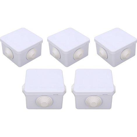 Boîte de câbles étanche en plastique, 5 pièces, avec bouchon en caoutchouc, fil de jonction IP55 (1/5)