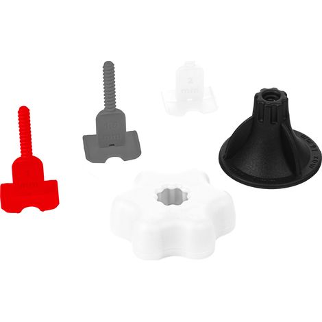Système de nivellement de carrelage : boutons (30 pièces), clips (60 pièces), épaisseur 1 mm acier inoxydable (1/3)