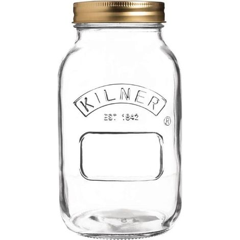 Bocal en verre pour conserves couvercle vis - Kilner 1 L (1/3)