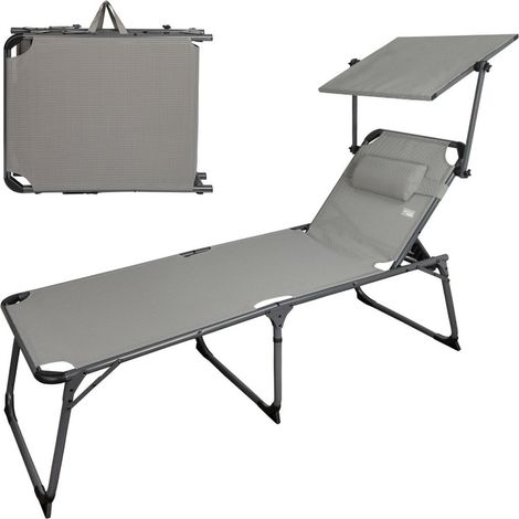 Aktive Faltliege Grau Aluminium Elegantes Design
