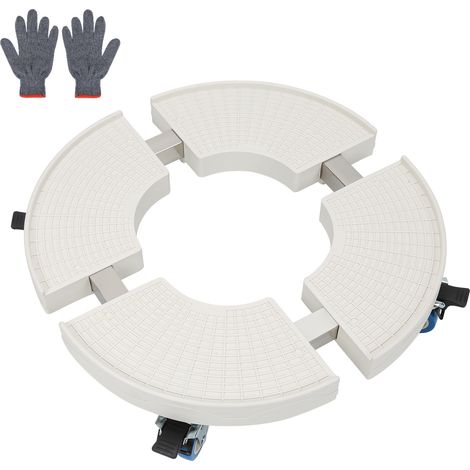 SWANEW Rullo per piante rotondo con ruote girevoli 360° pannello in antiscivolo Misura regolabile 38-52 cm Portata massima 300 kg bianco (1/5)