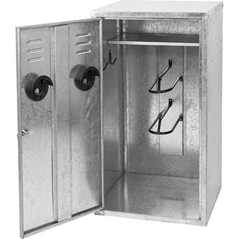 Armoire à selle démontable galvanisée, 2 emplacements de selle, 2 porte-brides et 1 étagère. (1/4)