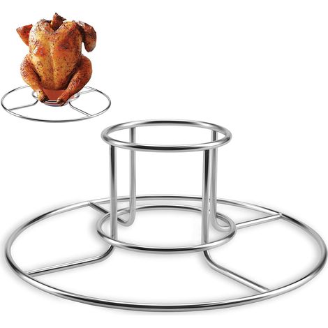 1 Support à poulet, Acier inoxydable 304, Résistant 300°C, Pour barbecue et four, Compatible lave-vaisselle (1/5)