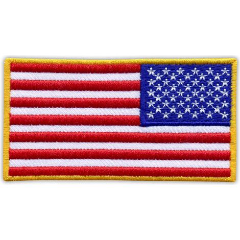 Aufnäher mit der Flagge der Vereinigten Staaten von Amerika – Rückseite – zum Aufbügeln/Heißsiegeln – gestickter Aufnäher/Abzeichen/Emblem