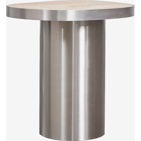 SKLUM Nachttisch 45x40 cm aus Naturstein und Edelstahl Fertrix                      Travertine             