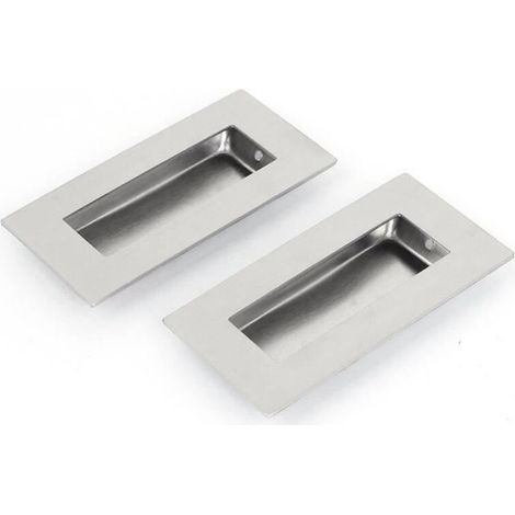 52mmx102mm Poignée de porte encastrée encastrée tirée au doigt 2PCS