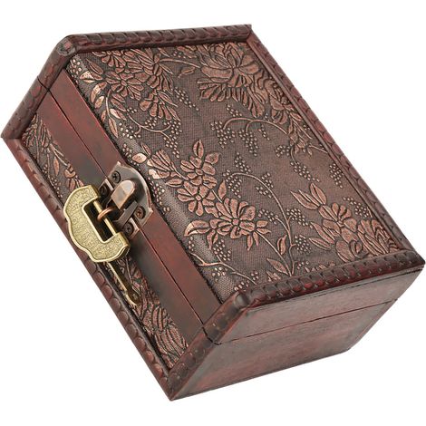 Boîte à bijoux vintage en bois - Coffret de rangement pour colliers et bracelets (1/5)