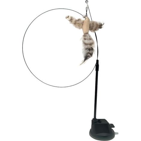 Jouet interactif intelligent pour oiseaux avec ventouse stable pour chats