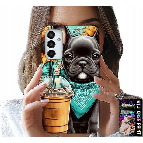Custodia per Samsung Galaxy M13 4G - bulldog coffi love, girasoli, custodia PSI (1/5)