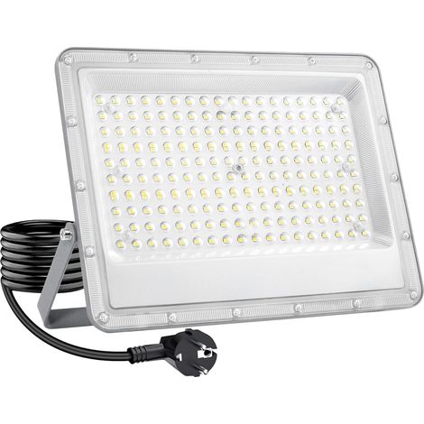 Projecteur LED Extérieur 200W, 6500 K Blanc Froid, 20000 LM, IP66 Étanche \u2013 Boîtier Aluminium Robuste, Non Variable, Éclairage de Sécurité pour Jardin, Cour, Terrasse