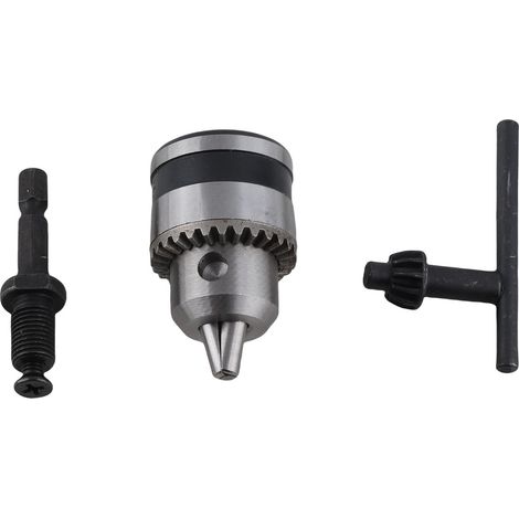 Mandrin de perceuse avec clé et tête hexagonale 3/8-24UNF (0.6-6.5mm) + Barre filetée 3/8