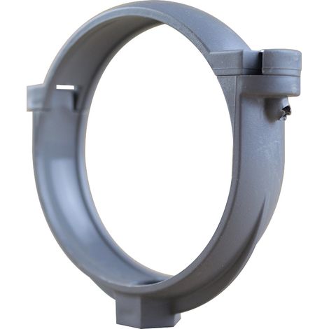 First Plast – Collier bride pour tube de descente PVC Ø80 – Résistant aux intempéries – Fixation avec patte à vis – Aspect zinc (1/3)