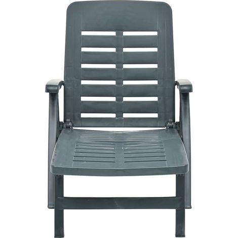 Maison Exclusive - Chaise longue pliable Plastique Vert (1/5)