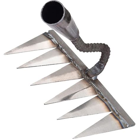 Rastrillo para desherbar, rastrillo de jardín de 7 púas, rastrillo para hojas, acero al carbono, rastrillo para césped, rastrillo para rastrojos, escoba resistente, para aflojar las malas hierbas (1/5)