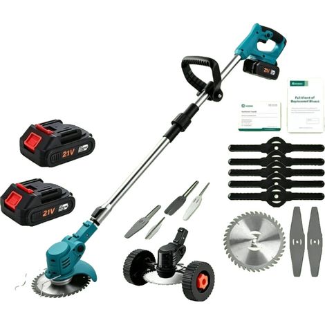 Tagliabordi, 21V, 7800 giri/min, lunghezza regolabile 95-135 cm, 2 batterie ricaricabili, diametro di taglio 15 cm (1/5)