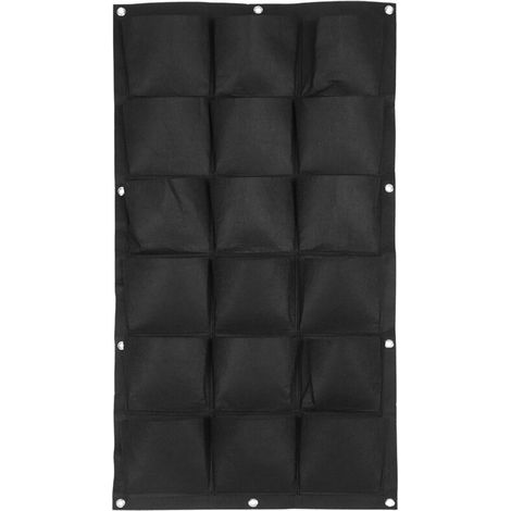 Borsa da coltivazione sospesa Crezuo in feltro nero con 18 tasche-Crezuo