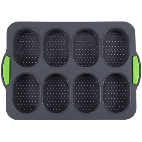 Moule Baguette Silicone Antiadhésif Moules à Pâtisserie Plateau à Cake Cuisson Outil pour Pain au Lait(noir) (1/4)