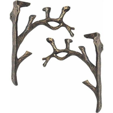 Brackets buffalo vintage in iron forged Set of 2 Waterproof and rust-resistant For shelves chandeliers and decoration indoor (1/5)