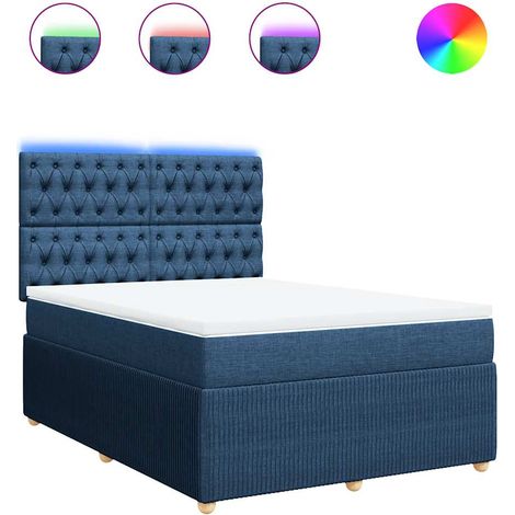 Maison Exclusive - Giroletto a Molle con Materasso Blu 140x200 cm in Tessuto (1/5)