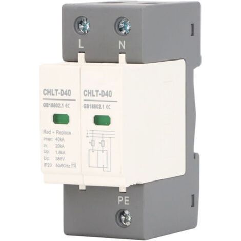 Dispositif de protection contre les surtensions AC, conception modulaire, parafoudre ignifuge à réponse rapide 2P 40KA 385V (1/5)