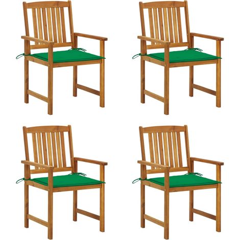 Chaises de jardin avec coussins-Chaise de terrasse-Chaise d'extérieur lot de 4 Bois d'acacia massif 518415 (1/5)