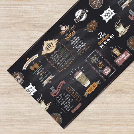 Tappeto da cucina , lavabile, antimacchia, antiscivolo fantasia menu 50x100 - Stampa menu (1/4)