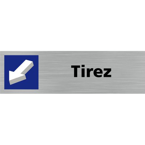 Pictogramme TIREZ (Q0362).- Adhésif aspect aluminium brossé - (1/5)