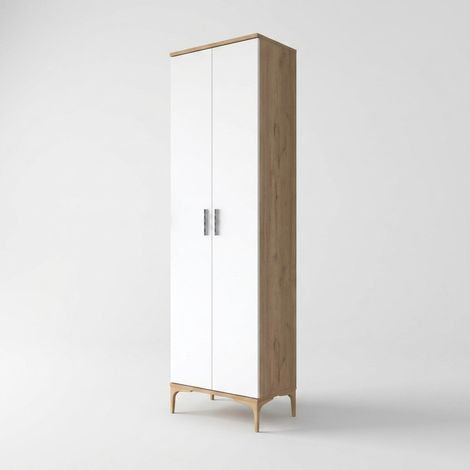 Armario multiusos de 2 puertas ahorraespacio Teca (1/4)