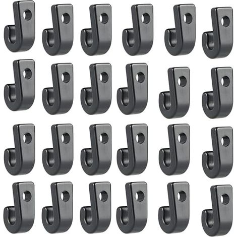 SHINING HOUSE 50 ganchos en forma de J para kayak, de plástico duradero, color negro, para amarre de kayak, para canoa, barco, tabla de remo, yate, canoa y remo