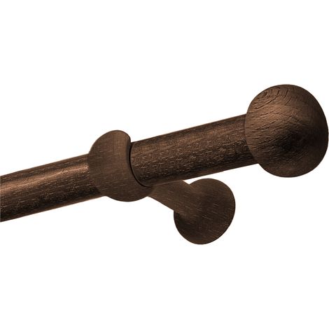 Kit tringle à rideaux en bois hêtre D28 mm (1/2)