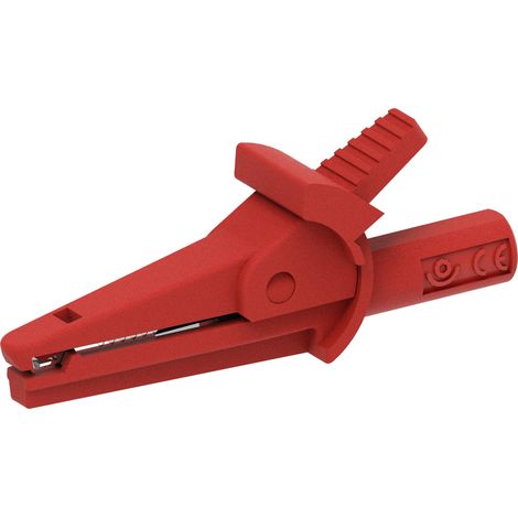 Electro PJP 5002/LM-IEC-CD1-R Pince crocodile rouge Plage de serrage max.: 9 mm Longueur: 51 mm 1 pc (1/2)